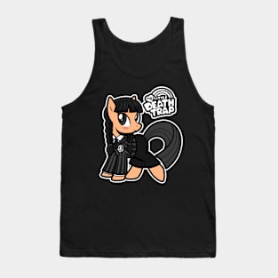 Cute Funny Retro 80's Cartoon Goth Girl Mashup Parody Tank Top